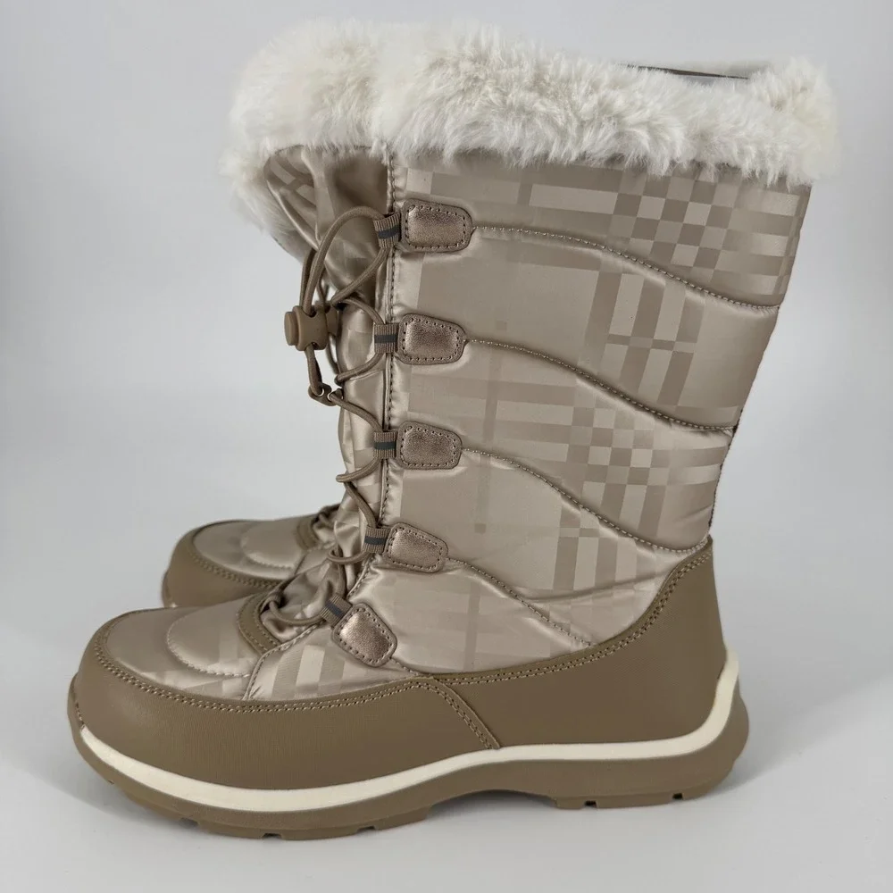 Lands' End Youth 7‎ Winter Snow Boots Faux Fur Thermolite Women 8–8.5